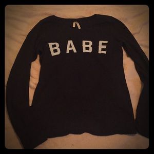 Black ribbed BABE shirt